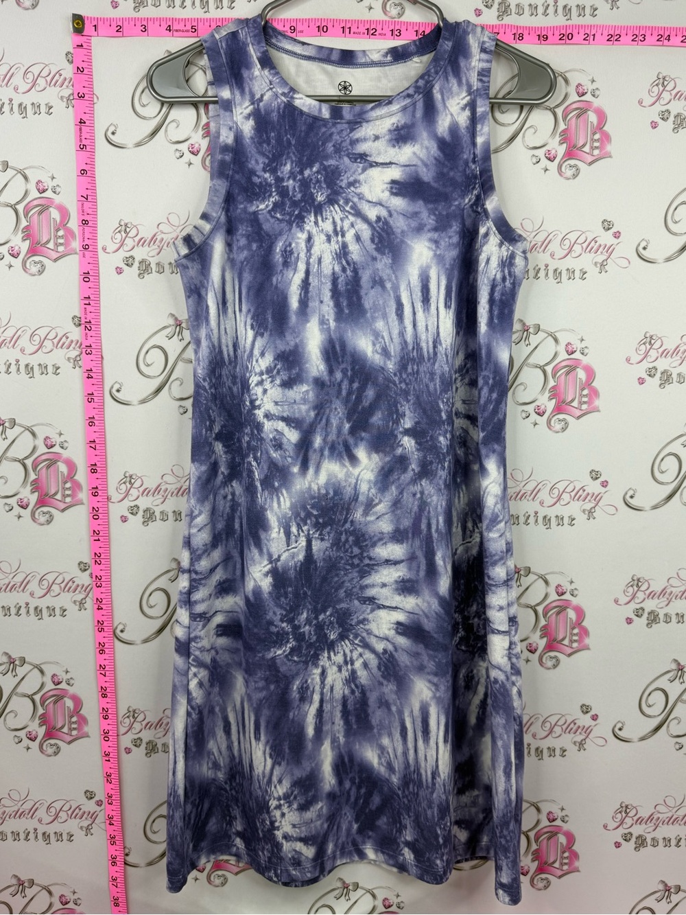 GAIAM dress blue Purple and White Tie-Dye Sleeveless Dress